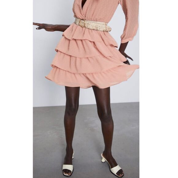 LAST 1!🔥ZARA BELTED DOTTED MESH DRESS - Picture 12 of 16